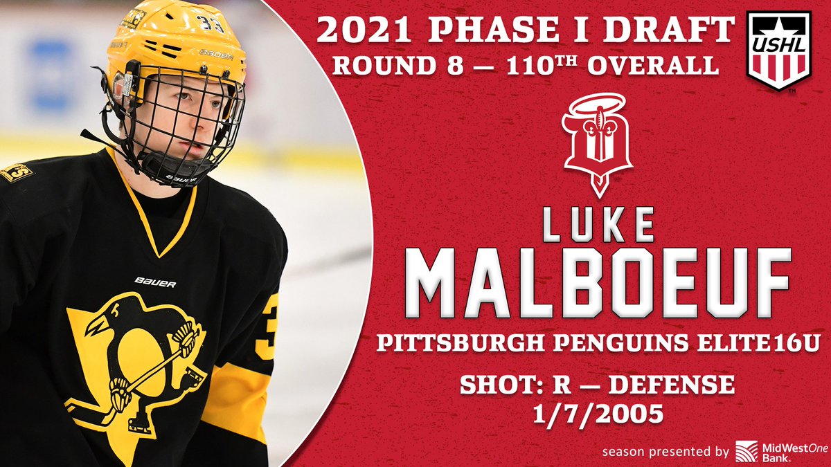 With the 110th overall selection in Phase I of the USHL Draft, we have selected defenseman Luke Malboeuf.

📸 Hickling Images (<a href="/DanHickling/">Dan Hickling</a>)
