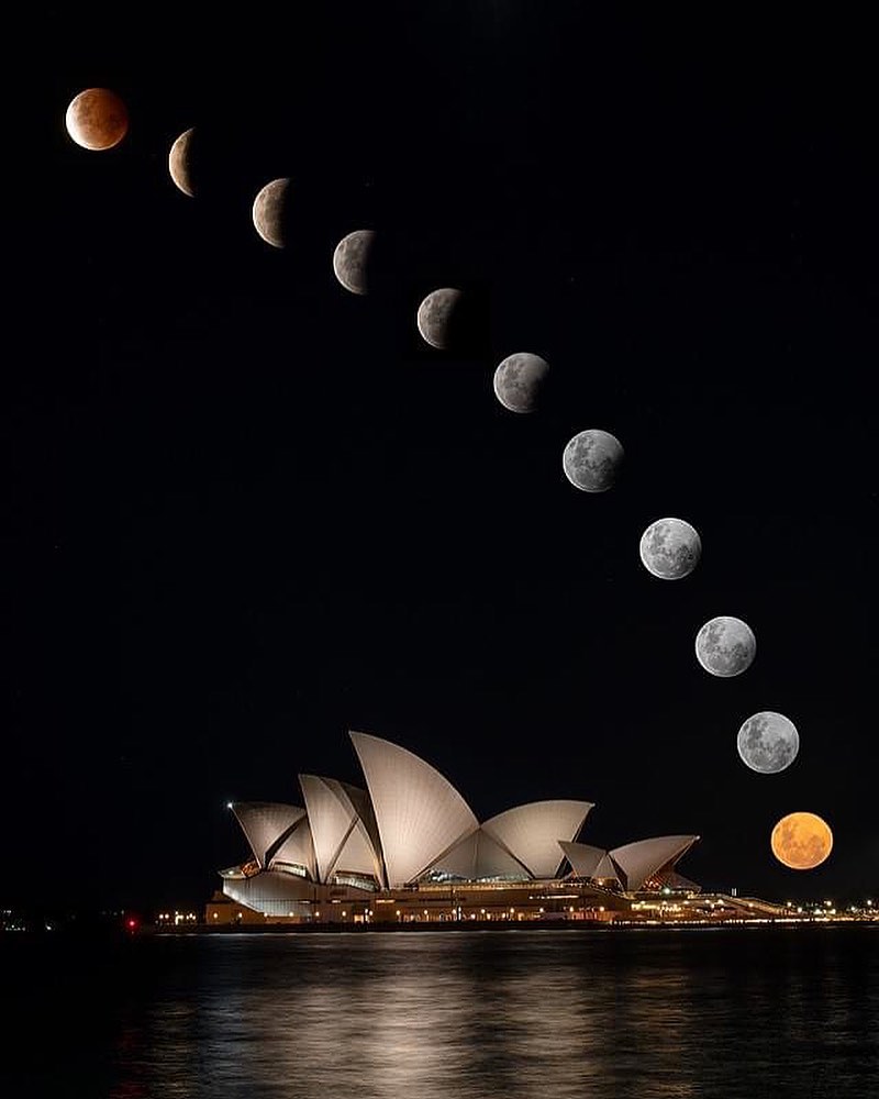 We *had* to share one more photo of the super blood moon because... WOW 🤩. This epic shot shows last night's moon 🌙 in all her glory passing through her phases from a bright orange glow on the horizon through to the blood red orb during the full lunar eclipse
📸 ig/hirstyphotos