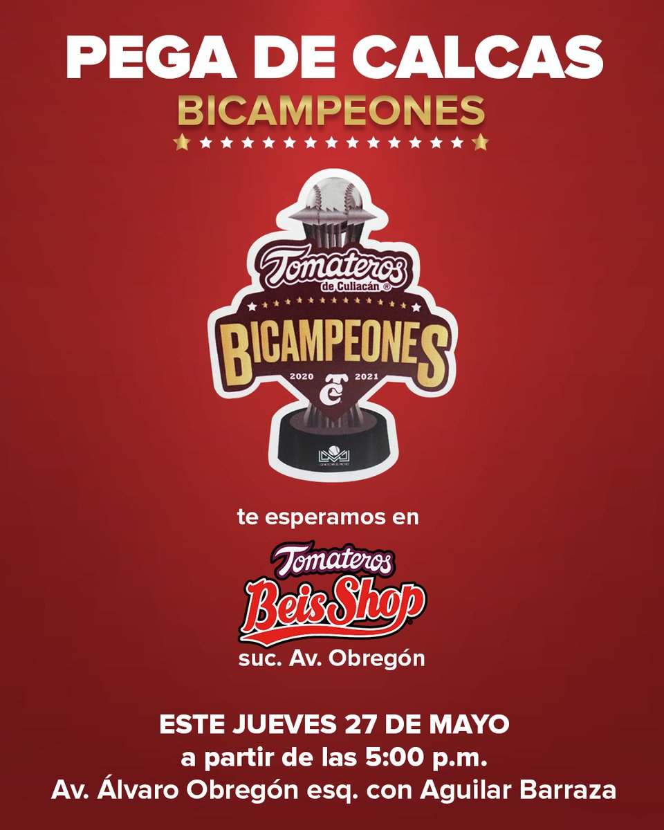 clubtomateros's tweet photo. ATENTOS BICAMPENONES 🚨

Mañana tenemos pega de calcas 🗣️

Si aún no tienes la tuya, es tu oportunidad 😉 https://t.co/3oeNX5H7QN
