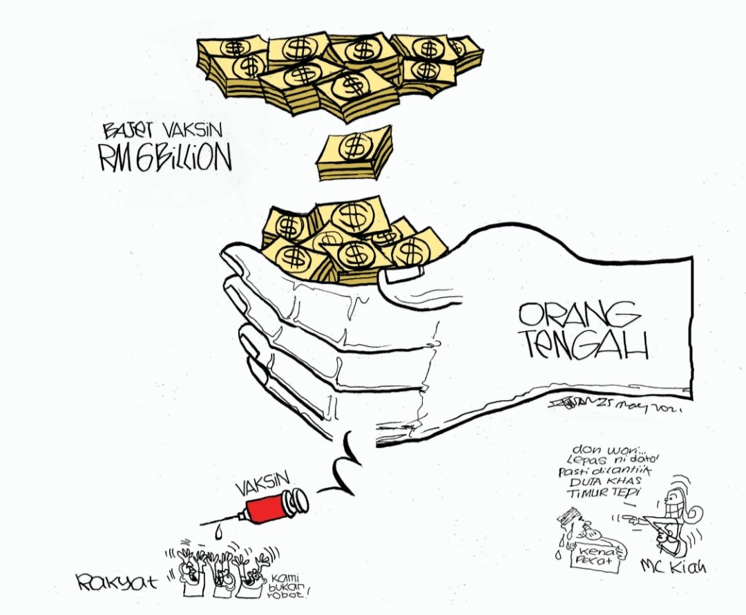 zunarkartunis's tweet image. Bajet Vaksin: Siapa Sapu?
Please share.
More @ zunar.my
#VaksinMalaysia #PKP3