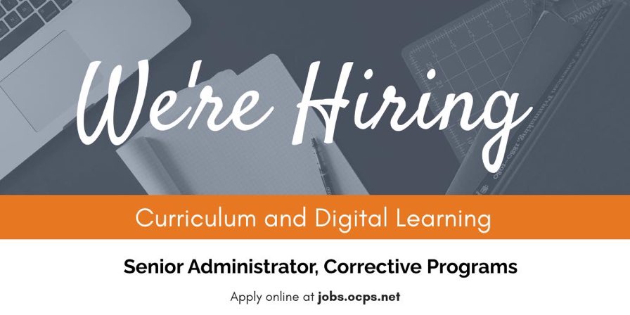 Only 1 day left to apply to have an opportunity to charge into 2021-22 as  a Sr. Administrator for Corrective Programs. <a href="/CDLocps/">Curriculum and Digital Learning</a> <a href="/RosemaryBerson/">Rosemary Berson</a> @rebeccaray_ocps @DaveGorham_OCPS @EleaseMillsOCPS <a href="/JosePerezValen5/">Jose Perez Valentin</a> <a href="/CHunter_OCPS/">Celeste Hunter</a> @Lanee