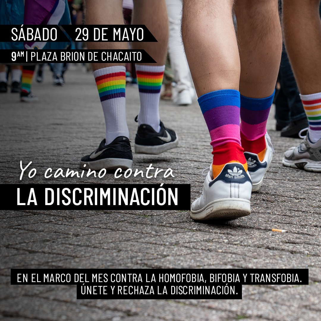 Caminemos juntxs hacia una Venezuela🇻🇪 sin discriminación, este sábado #29M a las ⏰9 am.

Te esperamos en la Plaza Brión de Chacaito🏳️‍🌈🏳️‍⚧️ #IDAHOBIT2021

¡No más #LGBTIQ fobia!