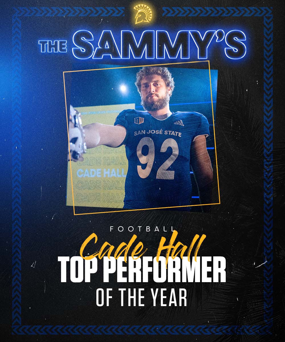 SanJoseStateFB's tweet photo. ☑️ All-American 

☑️ Mountain West Defensive Player of the Year 

☑️ Most Valuable Defensive Player in Mountain West title game 

no one did it better than @cade_hall97 in 2020!

#SAMMYs2021  #SpartanUp https://t.co/NUuIX4cCpV