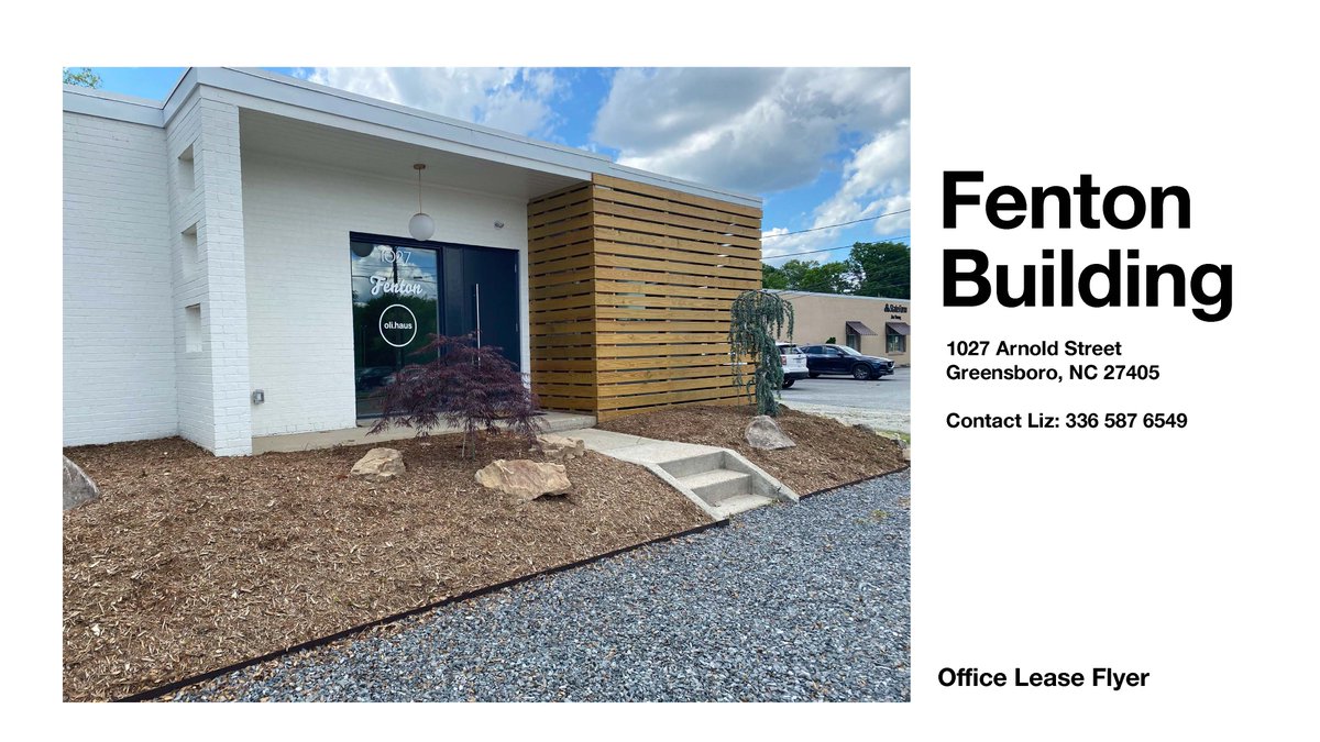 F3Pacer's tweet photo. @F3Greensboro - my M is offering 2 offices for lease in her fantastic newly renovated office building on Arnold Street in Greensboro. Please have a look and call the number on the flyer if interested. Many Thanks! https://t.co/3uwcsIafhl