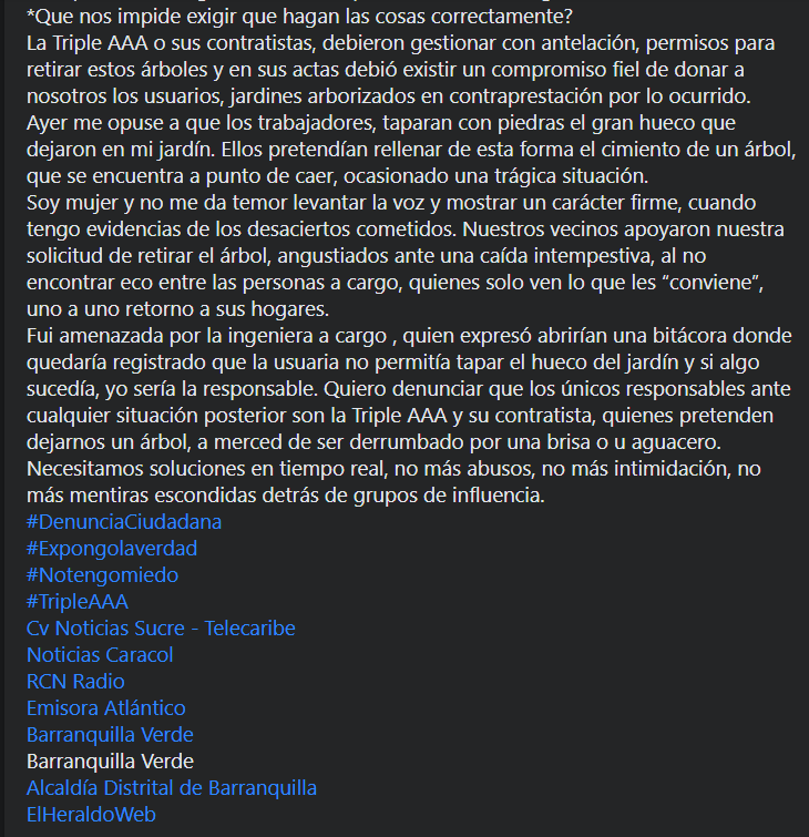 valecc23's tweet photo. Constantemente me ha dicho que @alcaldiabquilla  escucha las necesidades de la gente, sin embargo claramente, sin embargo me pregunto como se realizan las gestiones en la ciudad,he vivido de manera propia una serie de sucesos con @SomosTripleA  que me hacen cuestionar todo. https://t.co/8bTek12wkW