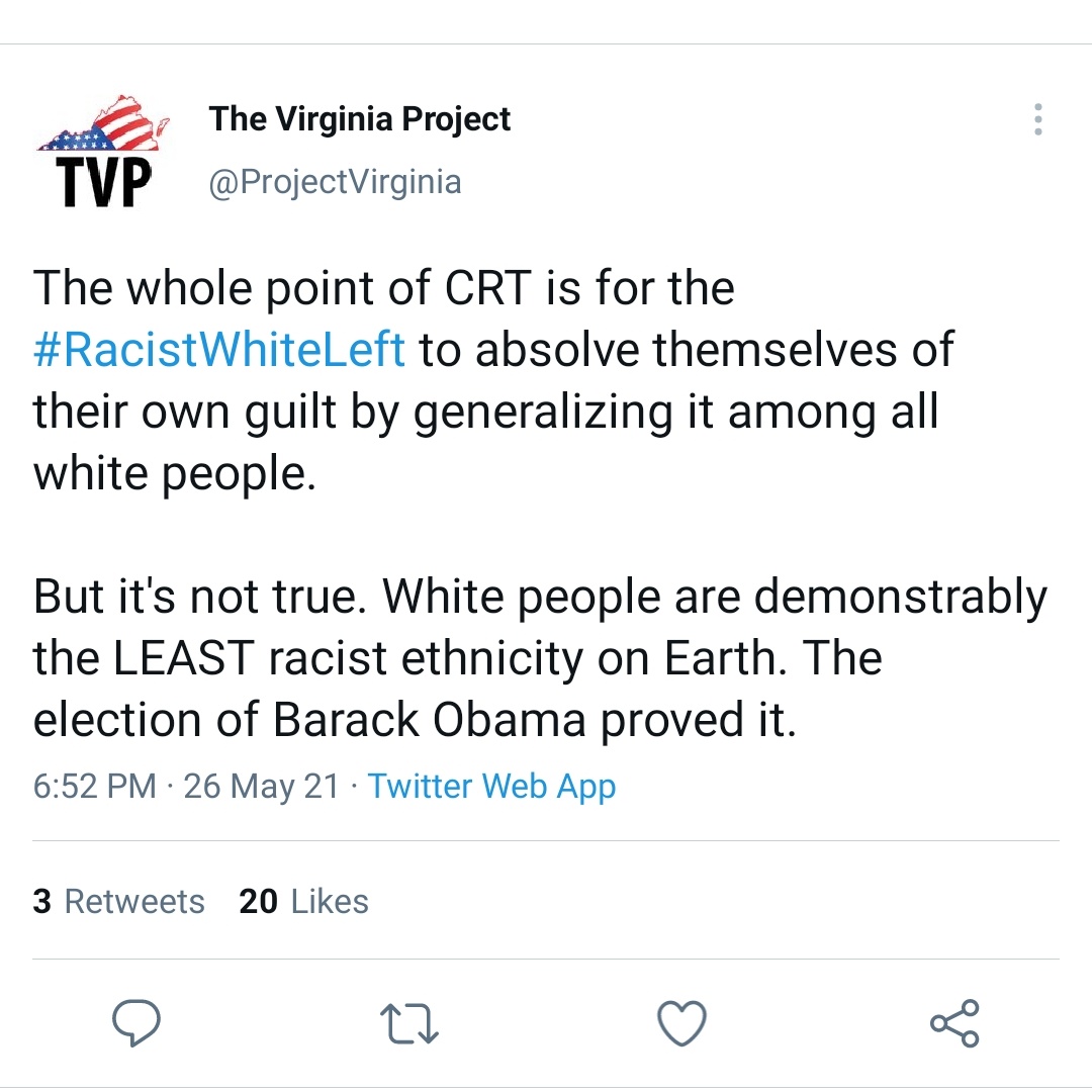 vaprojectparody's tweet photo. Congrats white people! We've solved racism! This is exactly what we need to hear. https://t.co/0aRSY65nyl