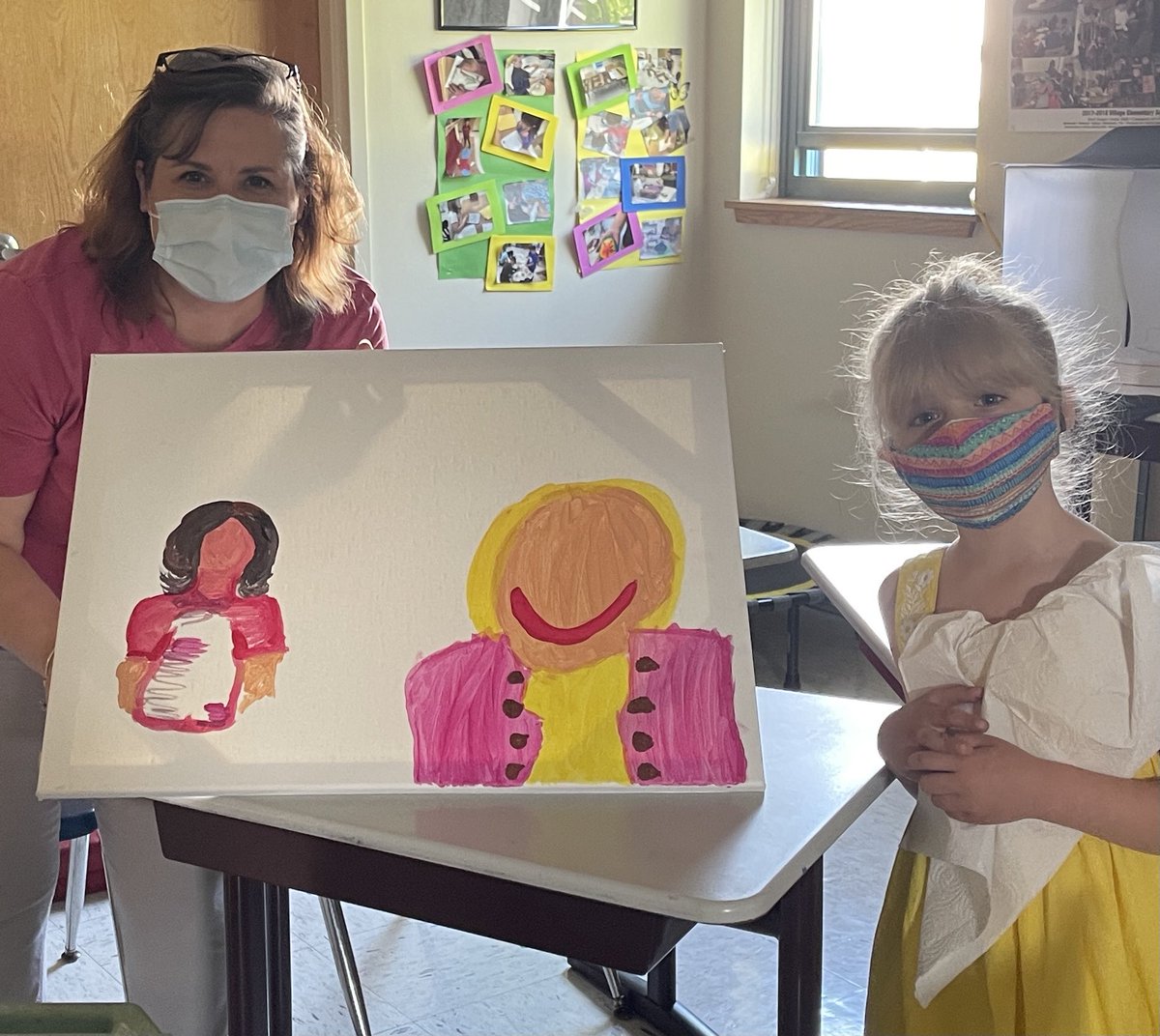 VillageSchool1's tweet photo. Today one of our Village young artists asked me to paint with her! “Mrs McColl you never get to paint with us!” So that changed today! #multigradeclassrrom #brightspot #memorableschoolmoments @VillageSchool1 @daralyn_mccoll https://t.co/iUcv1ZEp4Q