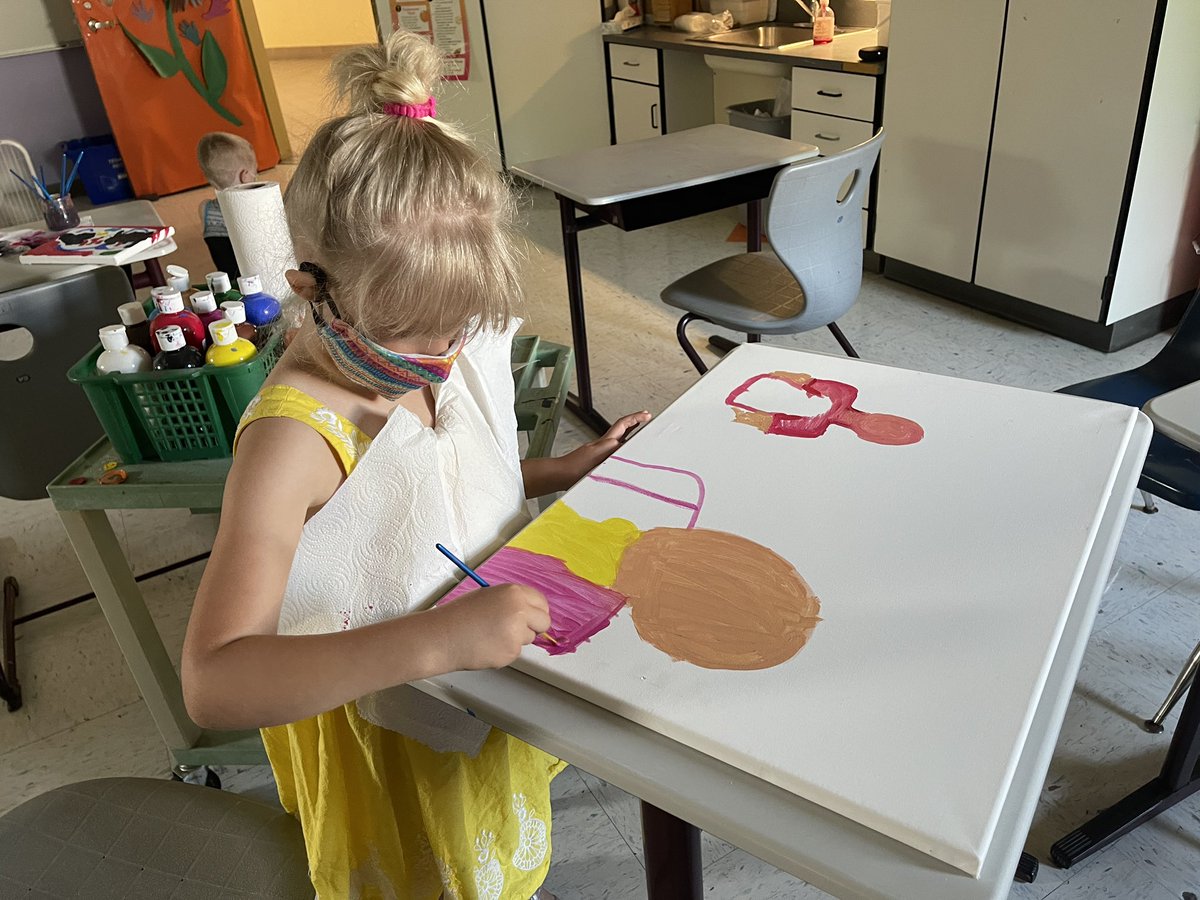 VillageSchool1's tweet photo. Today one of our Village young artists asked me to paint with her! “Mrs McColl you never get to paint with us!” So that changed today! #multigradeclassrrom #brightspot #memorableschoolmoments @VillageSchool1 @daralyn_mccoll https://t.co/iUcv1ZEp4Q