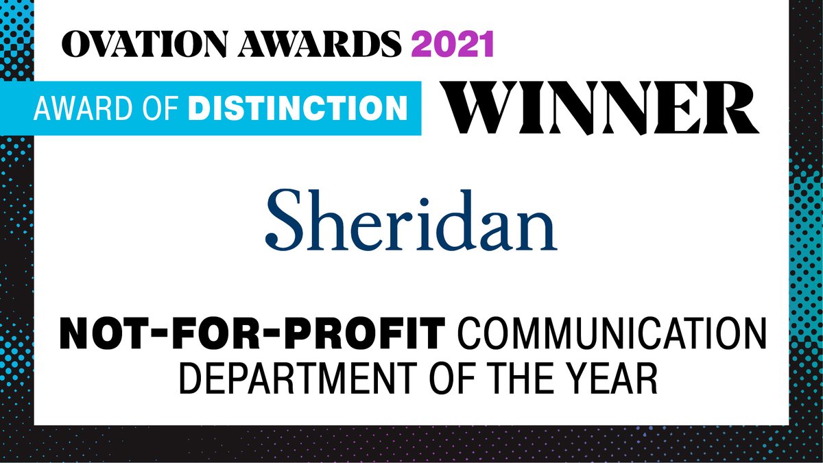 IABCToronto's tweet photo. This year’s Not-for-Profit Communication Department of the Year is @SheridanCollege! Congratulations. #OVATION21 https://t.co/ImXRn7hZ1e