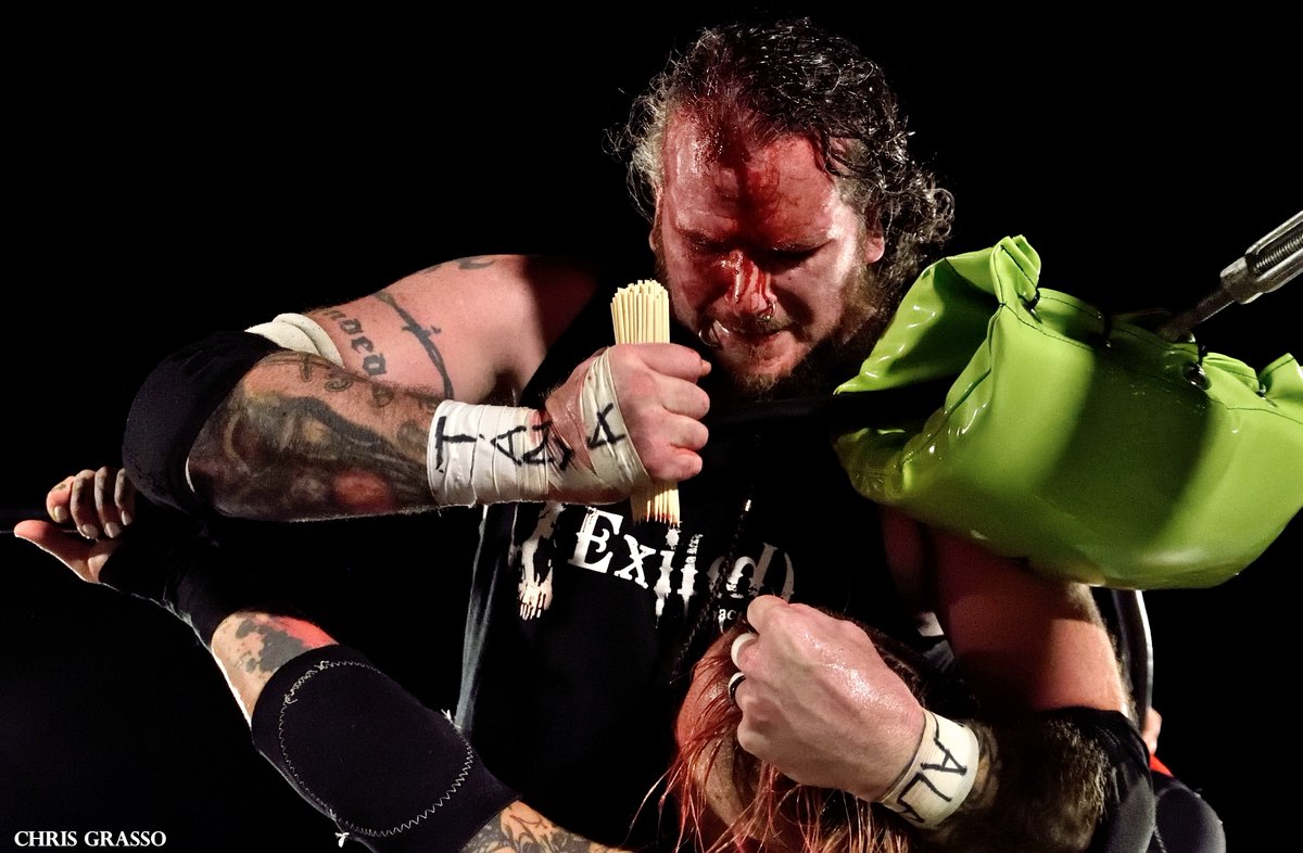 Ringsideguy's tweet photo. Last month's @JANELABABY's Spring Break from Tampa revisited #JJSB5 #Rspringbreak @GCWrestling_ 5th match - #Deathmatch @Atticus_Cogar vs. @OfficialMasada 2/3 https://t.co/N8PRAmzOxO