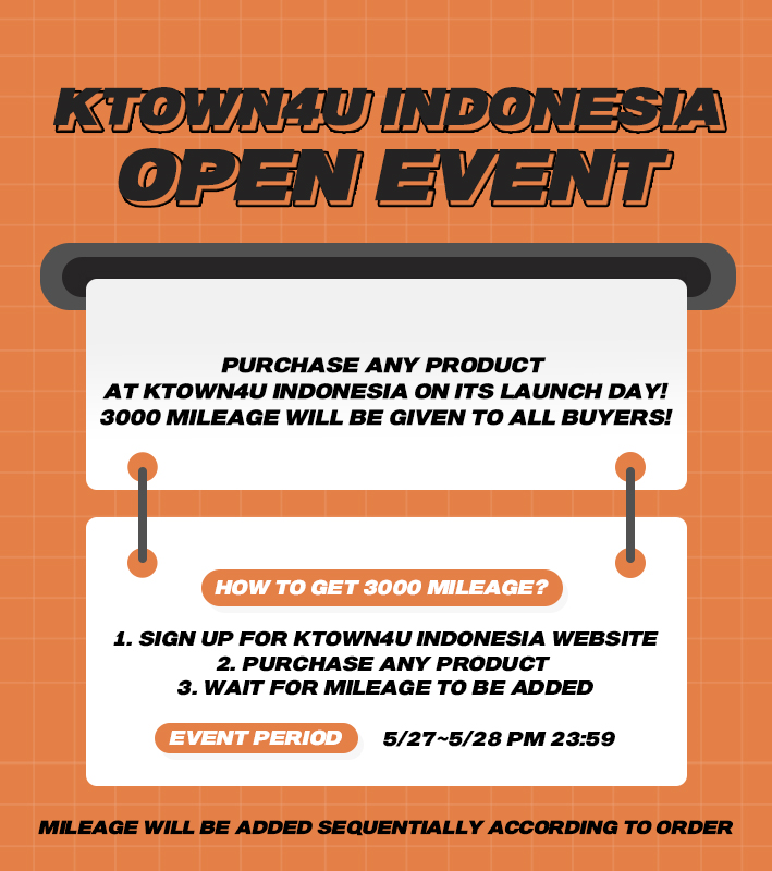 Ktown4u_main's tweet photo. 🇮🇩 Ktown4u INDONESIA🇮🇩 

🎉Grand Opening x @Ktown4u_IDN 

🎁Launch Promotion
1. Sign up for Ktown4u Indonesia
✔️URL https://t.co/HZZY4h60vS

2. Join the event &amp; get 3k mileage!
Please see the image attached below for the event details!! https://t.co/hJOl2ZUV5A