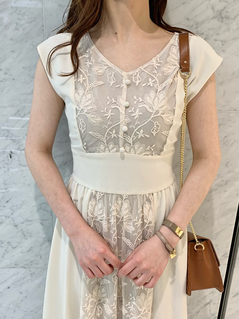 クリスマスファッション 31 Sons トランテアン 刺繍チュール切替ワンピース Mode De ワンピース