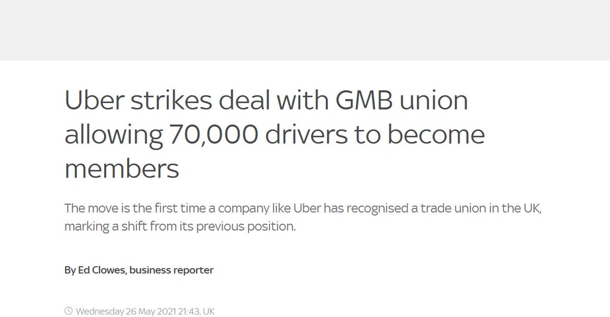 Mellino's tweet photo. These headlines on the Uber/GMB deal reveal a profound ignorance of UK employment law.

Uber drivers have been members of unions for YEARS &amp; workers don't need permission from a company to unionise. Union membership is a fundamental right, enshrined in the ECHR. https://t.co/Be1hKud53v