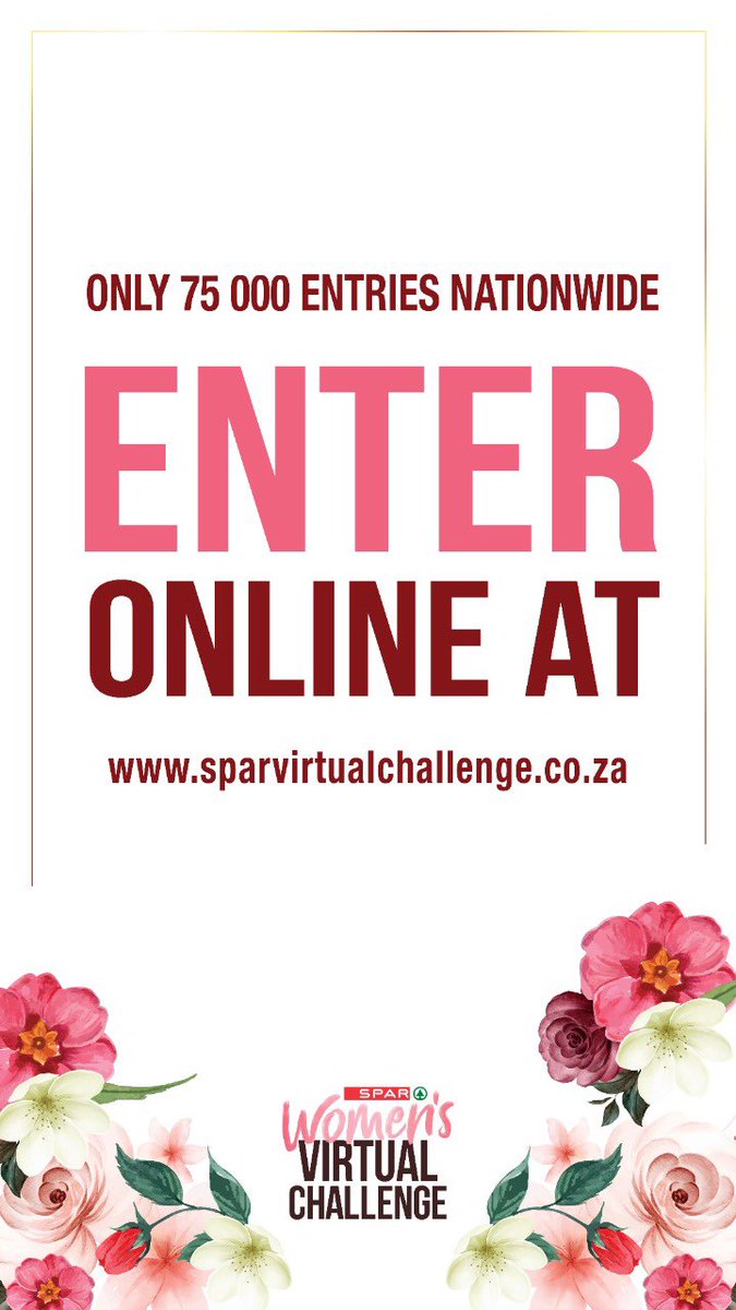 VuvuZongo's tweet photo. Good morning! 
Entries for the SPAR Women’s Virtual Challenge 2021 are now open  

Website to swipe up to is https://t.co/7rfDj88sZE 

From now on, we #LiveLimitless #SPARVirtualChallenge https://t.co/m8PDj75CZw