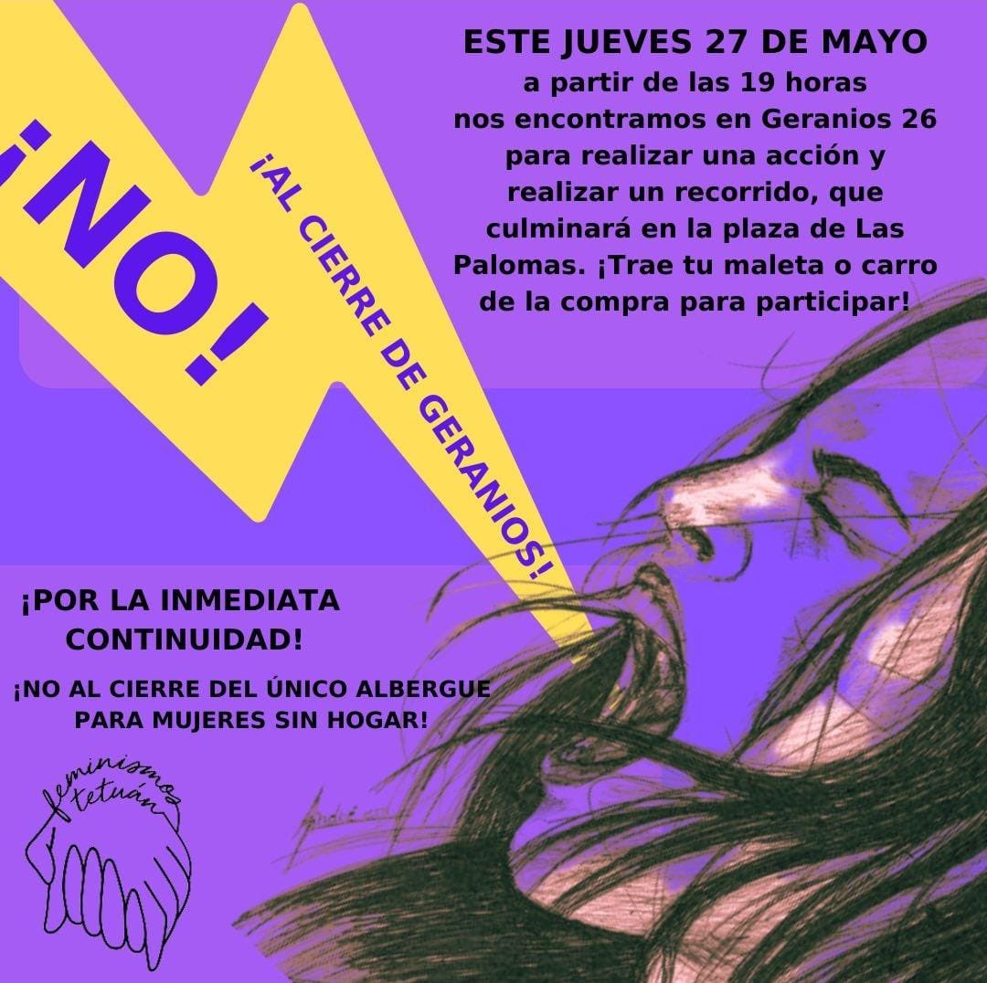 Nos vemos esta tarde en el centro Geranios, apoyando a las usuarias que se quedan sin una alternativa habitacional clara y a las trabajadoras, que son mandadas a un ERTE indefinido que podría derivar en un ERE