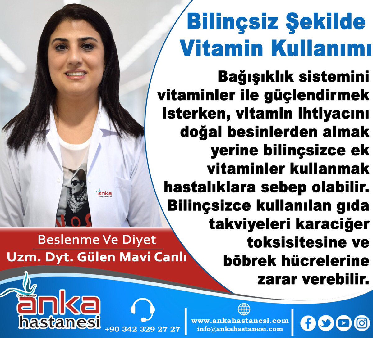 Detaylı bilgi ve randevu için: (0342) 329 27 27
ankahastanesi.com

#gaziantepankahastanesi #ankahastanesi #amacımızsizinsağlığınız #diyetisyen #beslenmeuzmanı #uzmandiyetisyen #vitamin #bağışıklık