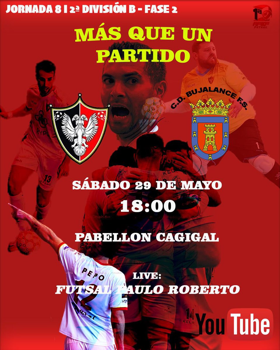 ImperialClubDe1's tweet image. LA FINAL DE LAS AGUILAS, ESTE PARTIDO VALE UN PLAY OFF DE ASCENSO A TODA UNA 2ªDiv. NACIONAL.
—Sábado 29/05, 18:00 
Pab. Cagigal. 
JUGAMOS EL PARTIDO que nos daría acceso Clasificatorio a los Play Off de Ascenso. 
Imperial CD vs @bujalancefs #1Final #ImperialCD #VamosAguilas