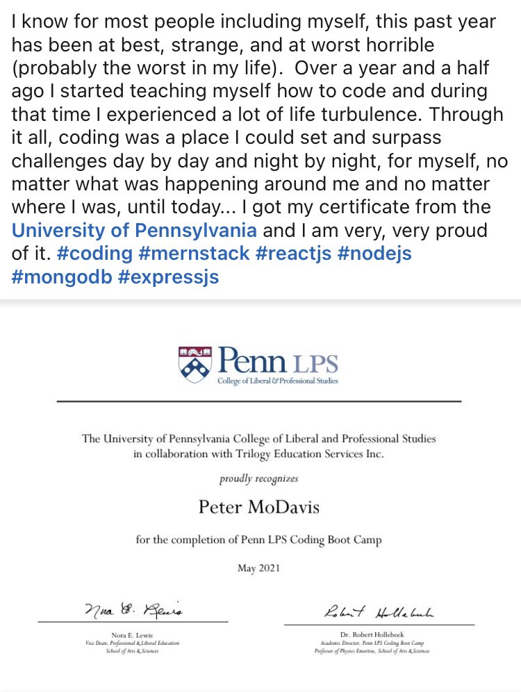 PeterMoDavis's tweet image. ♥️ #MongoDB #Express #ReactJS #NodeJS #javascript #CSS #webdev #100DaysOfCode