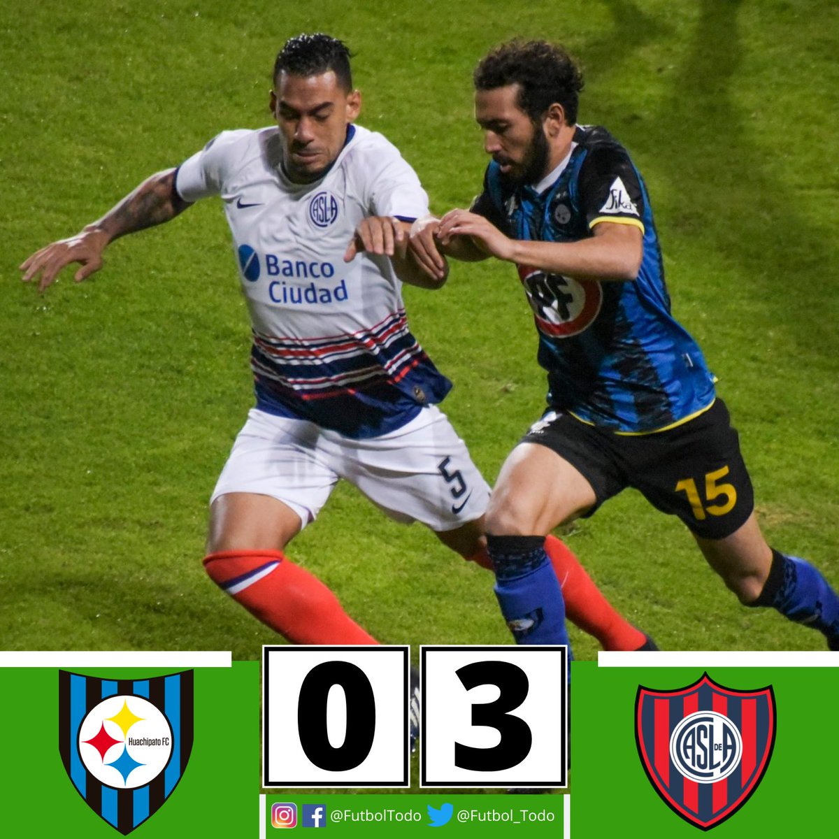 Futbol_Todo's tweet photo. ¡#HUACHIPATO CAE ANTE SAN LORENZO Y SE DESPIDE DE LA #COPASUDAMERICANA!

Los acereros fueron goleados en casa ante el ciclón y le dijeron adiós a la otra mitad de la gloria.

#SanLorenzo lo ganó con dos goles de #NicolásFernández (10’, 32’) y de #LuisSequeira a los 54’. https://t.co/w2UPBPGrWX