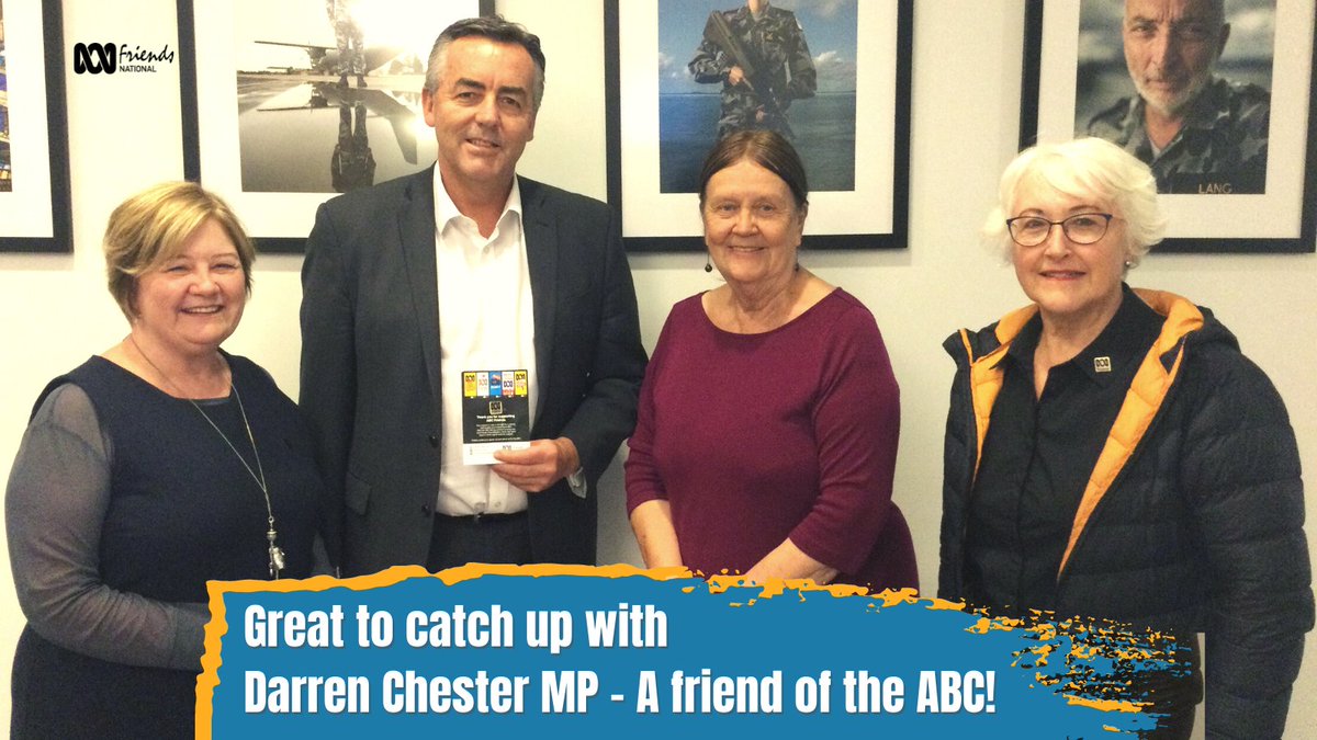 FriendsoftheABC's tweet photo. We had the opportunity to thank Minister for Veterans Affairs @DarrenChesterMP in Parliament House yesterday.
In presenting him with an ABC Friends Badge, we congratulated him for giving time to be a Convenor of Parliamentary Friends of the ABC
#ValueOurABC https://t.co/PqQarCMZ1y