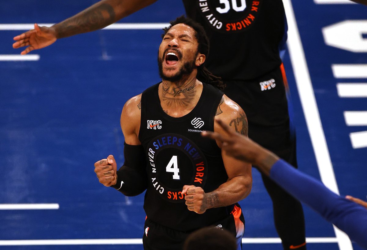 ESPNInsights's tweet photo. The Knicks beat the Hawks after trailing by as many as 15 points. 

It’s their first 15-point comeback win in the playoffs since Game 6 of the 2000 Eastern Conference Semifinals against the Heat.

They held Atlanta to 1 point on 0-8 shooting in the last 5 minutes. https://t.co/652iuHG6co