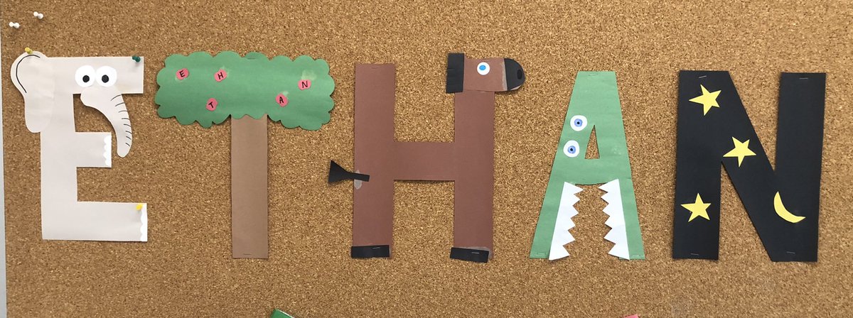 Finally done our name craft! We’ve been doing 1 letter every few days focusing on writing each letter &amp; recognizing what sound it makes. 

This activity was not only fun, but great for letter recognition, fine motor &amp; of course art! 
<a href="/Hillcrest_HWDSB/">Hillcrest School</a> #SpringProgram