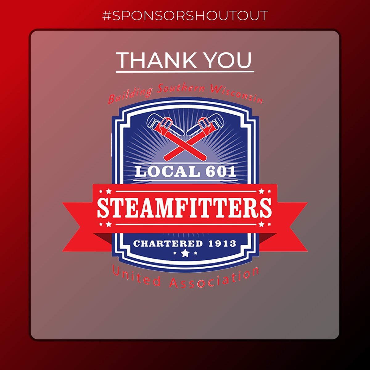 We want to give a shout-out to our sponsor <a href="/Steam601/">UA Local 601 Steamfitters</a>. They have been a very important part of our team by allowing us to test our pod at their practice track in previous years. Thanks for all your help! #Hyperloop #SponsorShoutOut