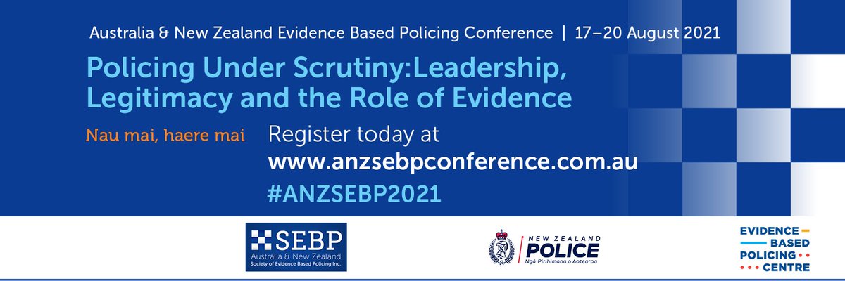 Are you keen to present your latest policing research to #ANZSEBP2021? Abstracts close this Sunday 30 May! Share your work with a global audience in our first ever online conference: anzsebpconference.com.au @Society_EBP <a href="/EBpolicing/">Evidence-Based Policing</a> <a href="/EBPC_NZ/">Evidence-Based Policing Centre</a> <a href="/CAN_SEBP/">CAN-SEBP</a> <a href="/nzpolice/">New Zealand Police</a> <a href="/AICriminology/">AIC</a>