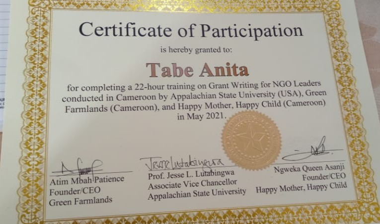 TabeAnita's tweet photo. Thanks to the Appalachian State University(USA), GREEN  Farmlands Cameroon, Happy mother Happy child Cameroon for a superb Grant writing workshop.Thanks for the opportunity to share and learn from an amazing group of NGO Leaders and to @MikiFoundation for paving the way for this. https://t.co/TQRqiiIjLG