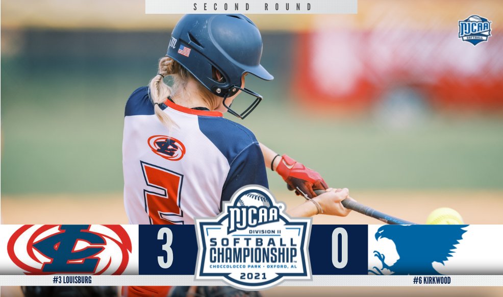 NJCAASoftball's tweet photo. The Hurricanes are causing a storm 🌪️
Louisburg shuts out #6 Kirkwood in the second round of the 2021 #NJCAASoftball DII Championship to advance on to the quarterfinal!
🖥️ https://t.co/VcfamVMAOj https://t.co/paqPzTffOx