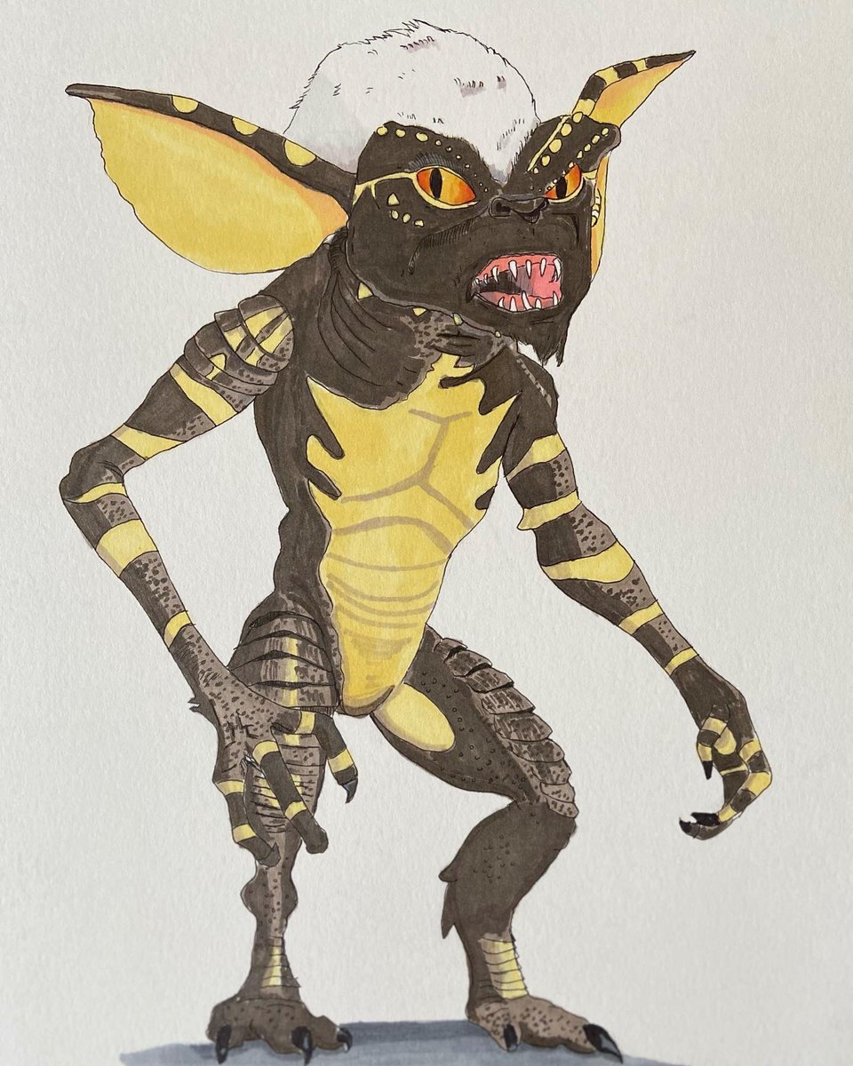 NuWaver74's tweet photo. Stripe, all done. DeagleDeagleDeagle! This piece and Gizmo are available in my shop. Limited prints available too, link in bio!#artbynuwaver74 #stripe #stripegremlin #art #drawing #ArtistOnTwitter #artforsalebyartist #kofiartist #artoftheday #eightiesmovies #illustration https://t.co/8WzqcpzjaL