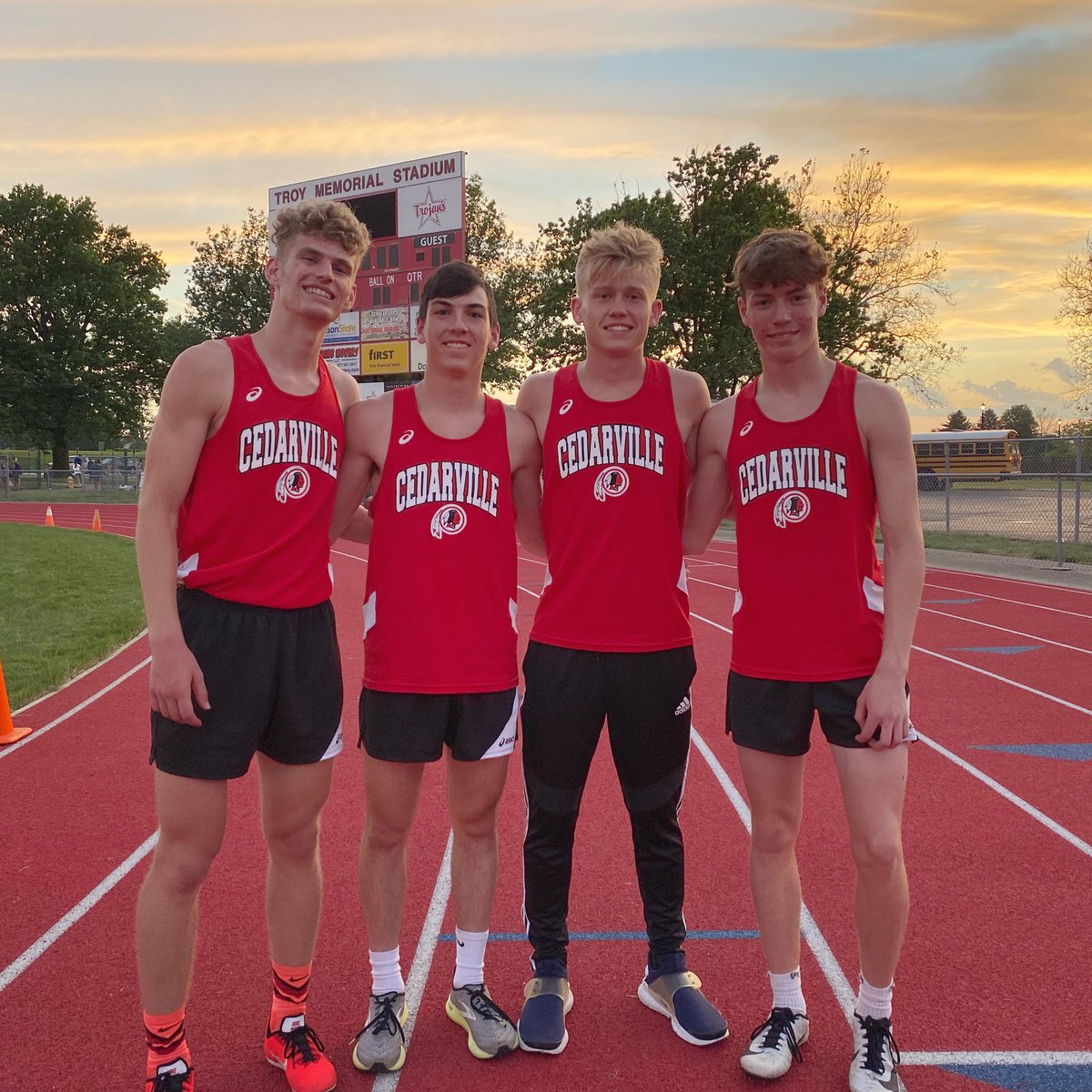 These guys...not done yet...they won🥇the SW Region 4x800 AND broke the school record 💪🏆🎉 #cedarvilleindians #statebound <a href="/tkoning21/">Trent</a> <a href="/HerronPayton/">Payton Herron</a>