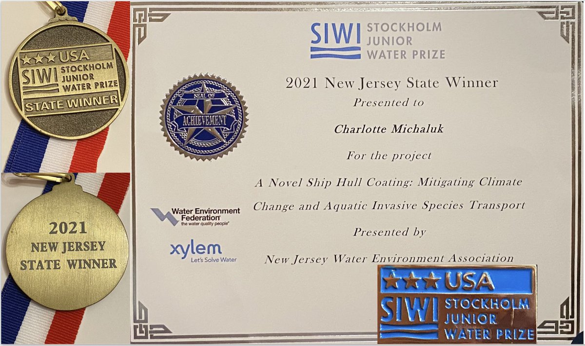I am so honored and excited to be selected as the New Jersey state representative in the US National Stockholm Junior Water Prize!
<a href="/US_SJWP/">U.S. SJWP</a> <a href="/WEForg/">Water Environment Federation</a> <a href="/XylemWatermark/">Xylem Watermark</a> @XylemInc