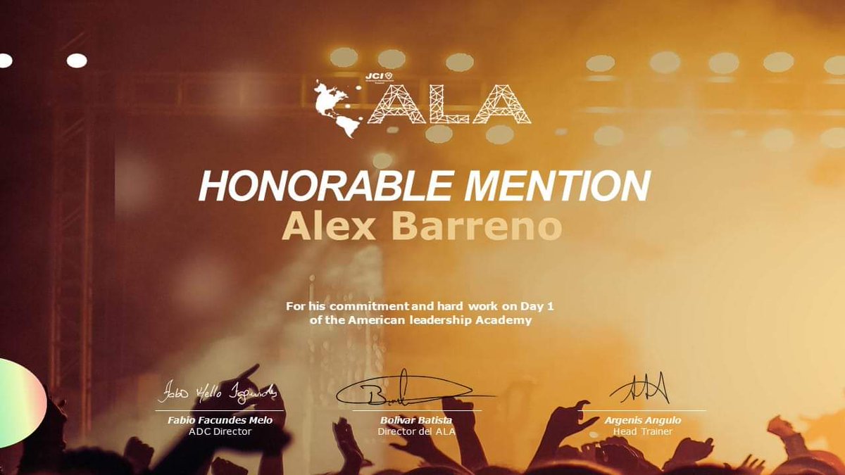 JCIEcuador's tweet photo. Felicitamos a nuestro representante ALA JCI Ecuador 2021 por la obtención de esta mención honorífica en el primer día de Academia.

Excelente Alex Barreno 👈 

#OneFuture #JCIEcuador #InspiremosJCIEc2021 https://t.co/0Br4ELkXrO