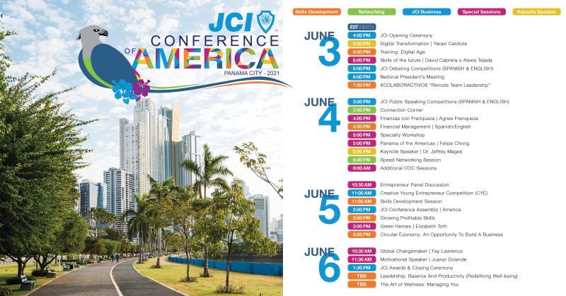 There's a lot to look forward to at the upcoming Conference of America. It starts next week on the 3rd! Check out the program today: juniorchamber.international/2021/05/see-th…. #jcica2021 #JCIcreatesLeaders
