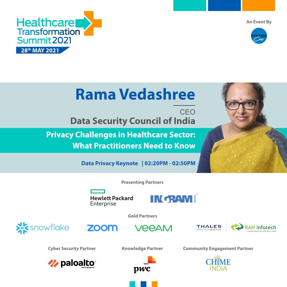 CIOinc_'s tweet photo. #Healthcare Transformation Summit 2021 Update:
@Ramavshree, CEO, @DSCI_Connect will be delivering a keynote on "#Privacy Challenges in #Healthcare Sector: What Practitioners Need to Know". #GoDigital2021
To register, visit: https://t.co/5LxcrkoB87
@rneelmani #cio #girlswhocode https://t.co/i7A3OKHgwv