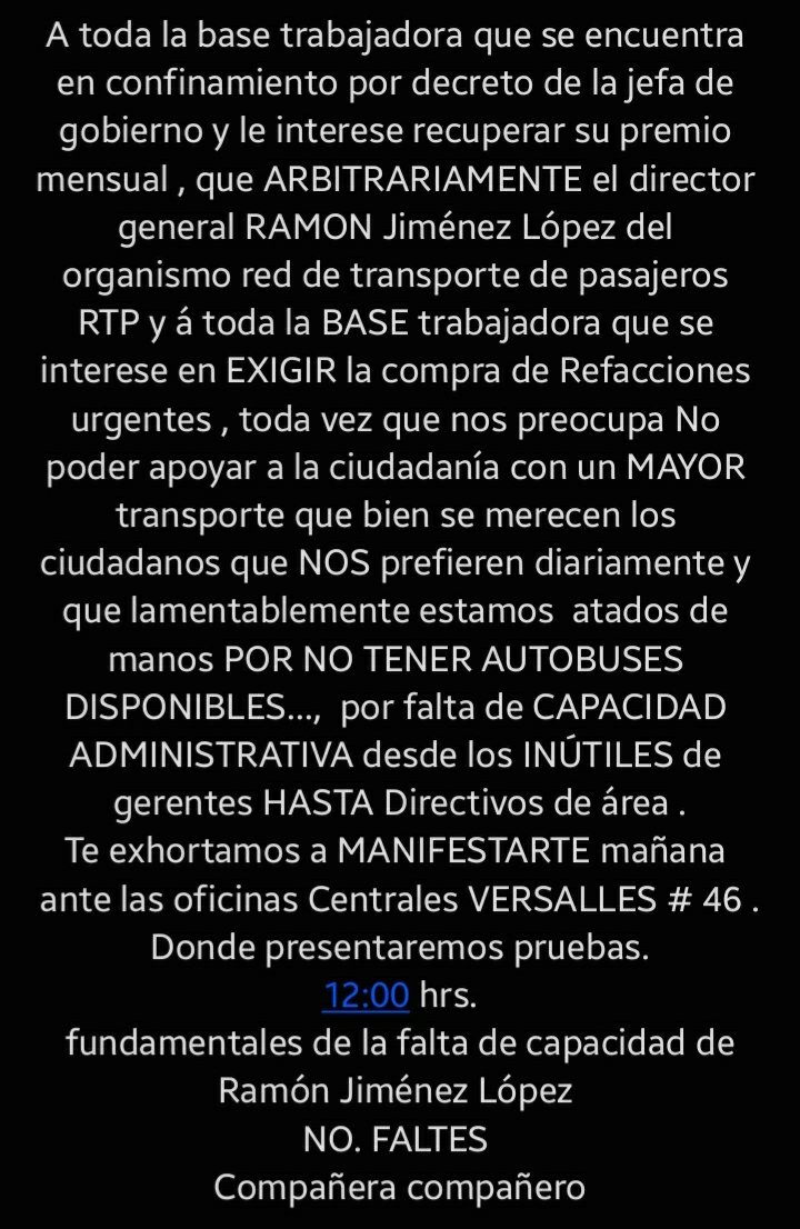ADY_CAL_'s tweet photo. TODOS SOMOS STTP, TENEMOS QUE DETENER LAS ARBITRARIEDADES DE ESTA ADMINISTRACIÓN A LA VOZ DE TODO EL STTP. LAS PRESTACIONES DEL CCT NO SON AGUSTO DE LA ADMINISTRACIÓN, SON POR LEY. @Claudiashein https://t.co/EQjBQnHyxI