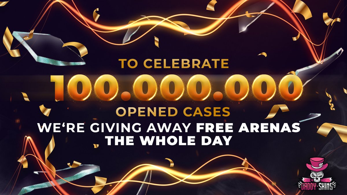 DaddyskinsCSGO's tweet photo. THANK YOU FOR 100,000,000 🎊

This is a HUGE milestone for us. We will be giving out FREE ARENAS all of today. Look out for them 👀

EXTRA: Retweet for $50 balance! https://t.co/Pb9zdr4LPP