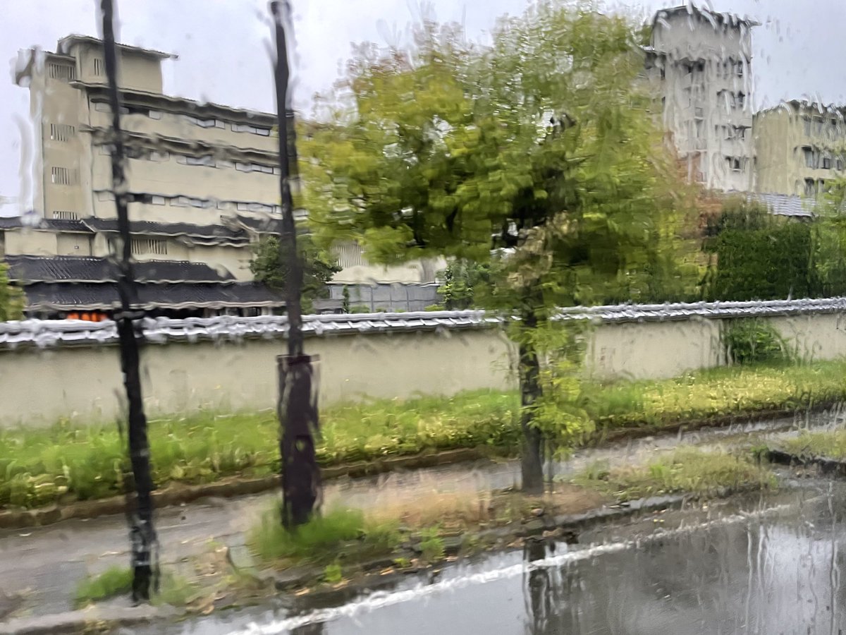 雨の日の車窓から。雨でブラーでアートな感じになるね？被写体によっては