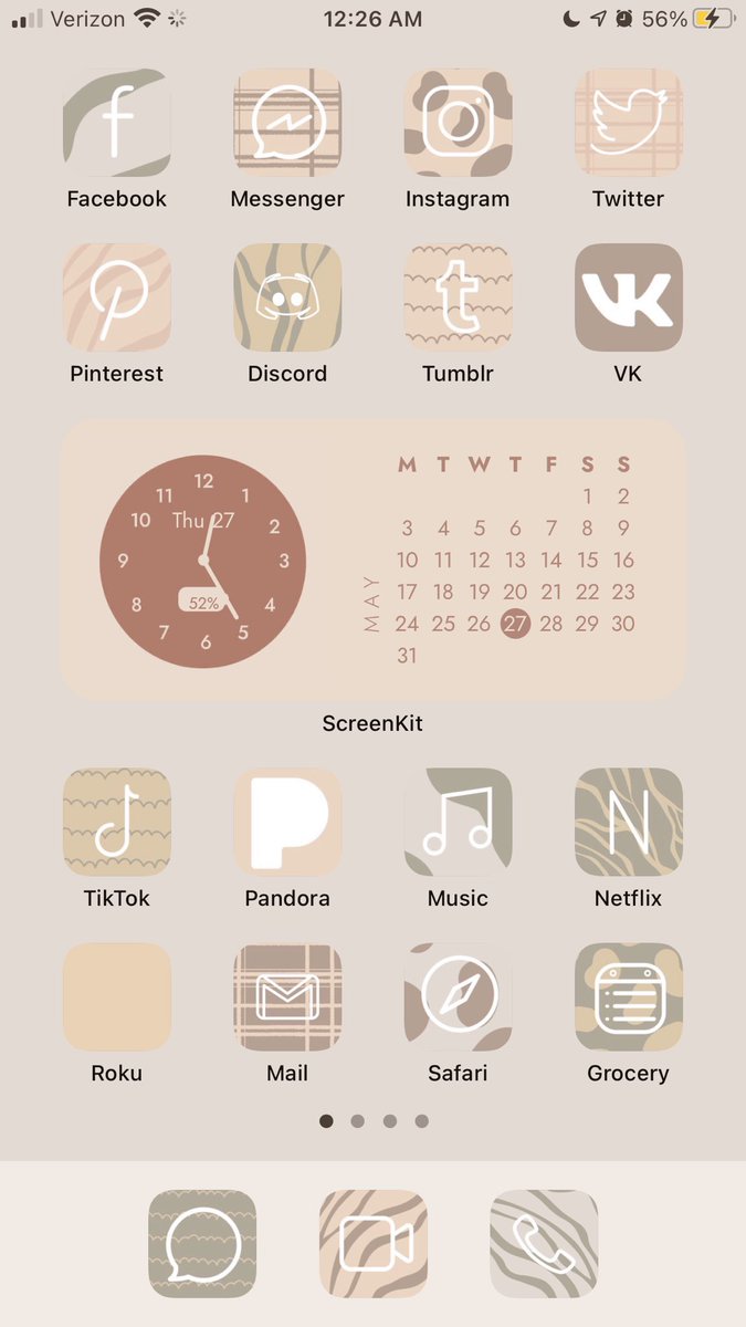 frankenankle's tweet image. Periodic phone revamp. Went with neutrals and patterns this time. Boy, I love #ScreenKit and their designs 😅