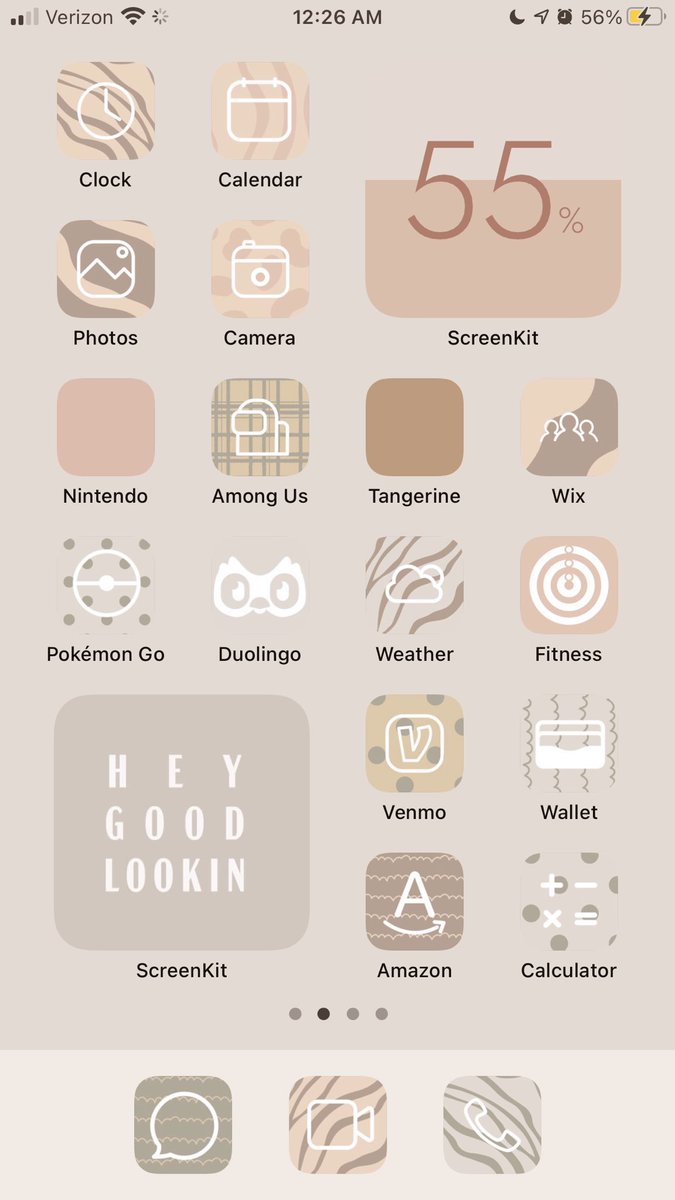 frankenankle's tweet image. Periodic phone revamp. Went with neutrals and patterns this time. Boy, I love #ScreenKit and their designs 😅