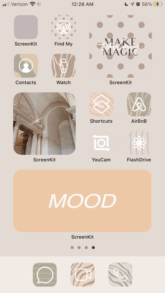 frankenankle's tweet image. Periodic phone revamp. Went with neutrals and patterns this time. Boy, I love #ScreenKit and their designs 😅