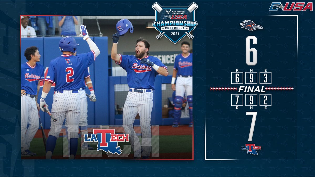 ConferenceUSA's tweet photo. A WALK-OFF HOMERUN IN THE BOTTOM OF THE 12TH FOR @LATechBSB! https://t.co/PMhXHbLTUL