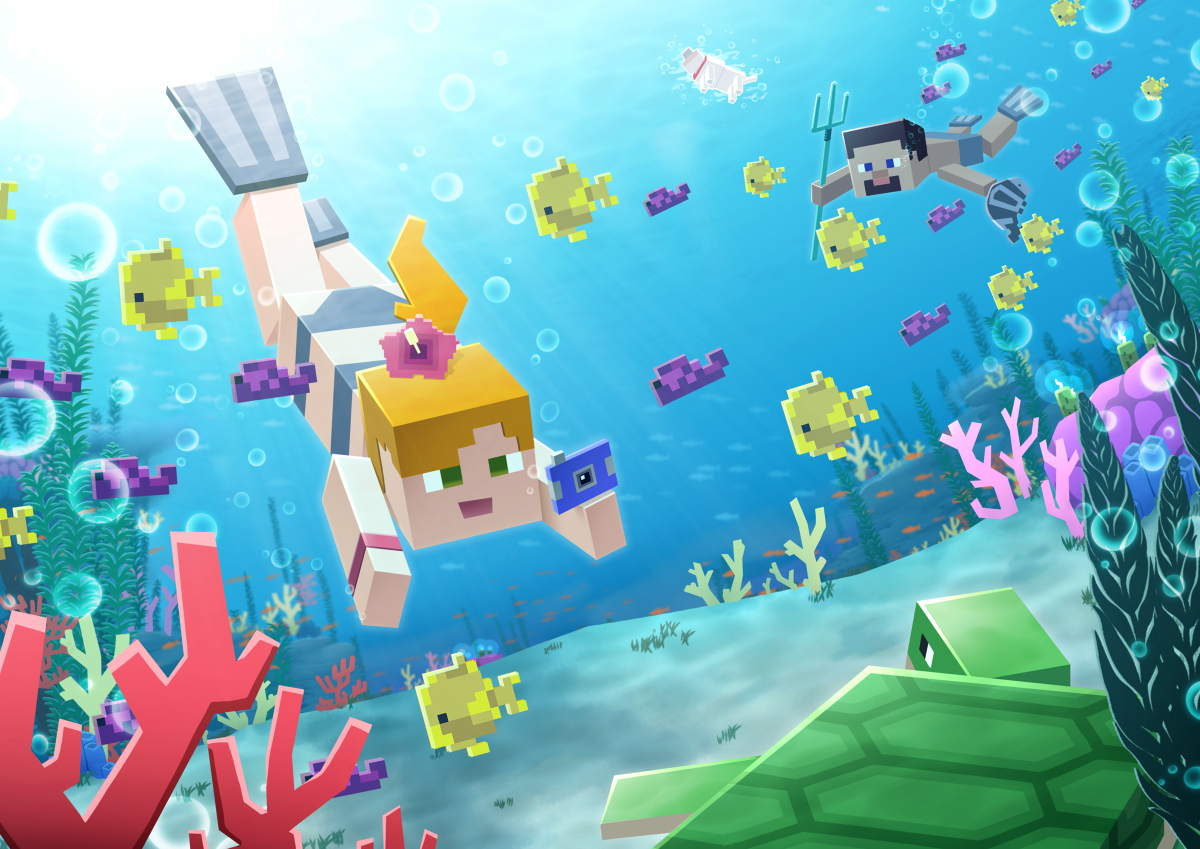 しるく 南の海へ マイクラと私 マイクライラスト マイクラ創作コンテスト デジタル T Co Lotvnktix6