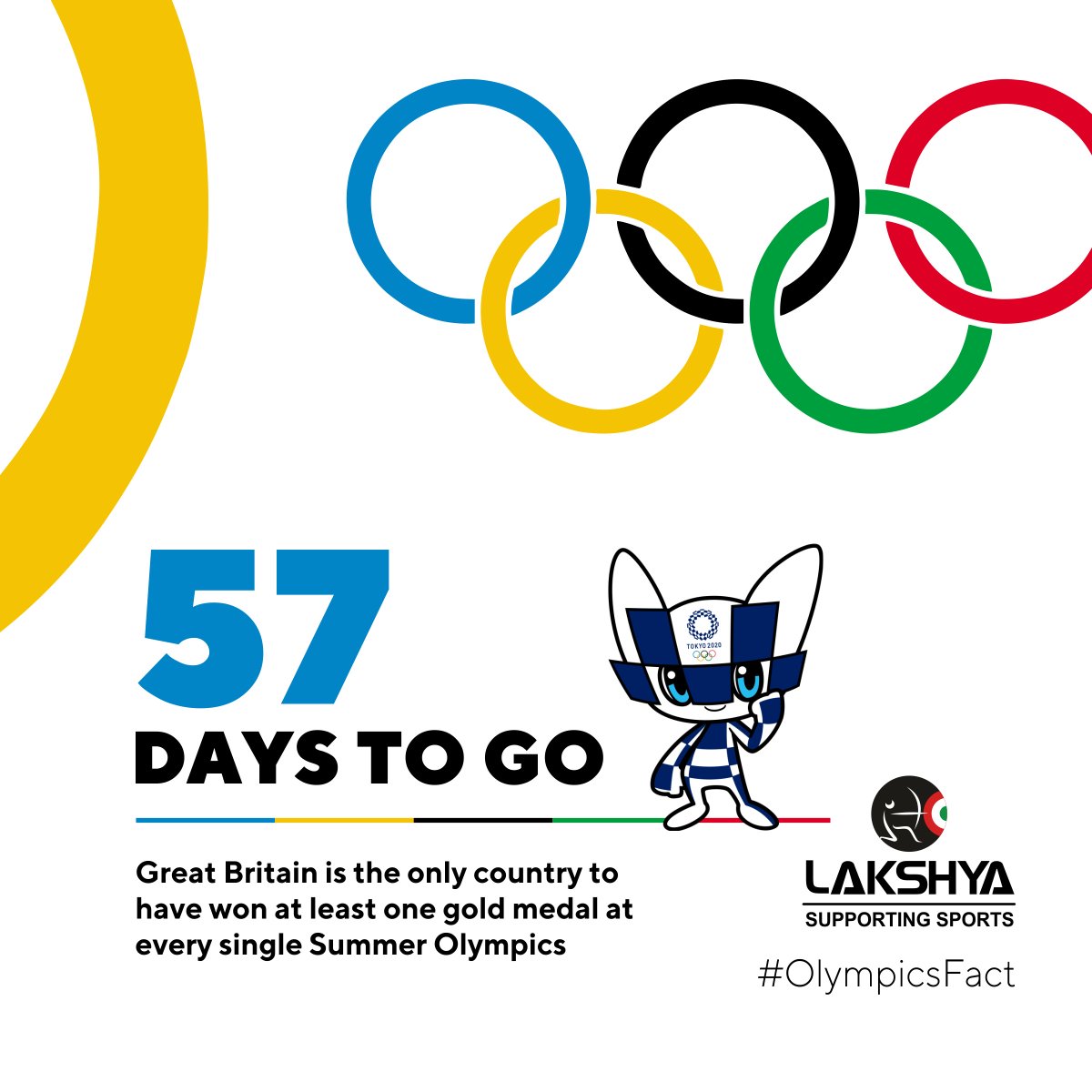 lakshyasportsin's tweet photo. 57 days left for the Tokyo 2021 Olympics.
#LakshyaSports #LakshyaForGold #Tokyo2021Olympics #57DaysLeft https://t.co/uRNACCopcN