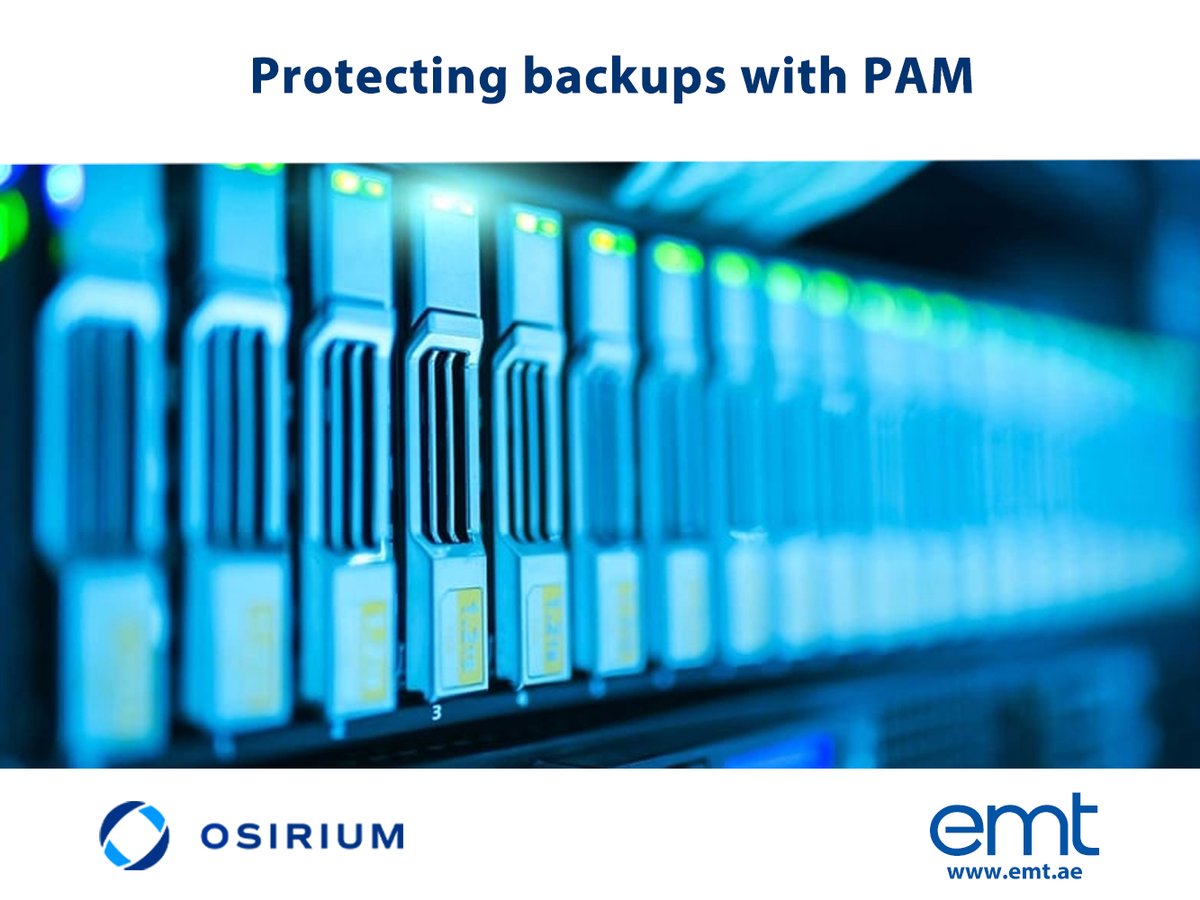 EMTMEA's tweet image. Protecting backups with PAM.
To learn more,  click here emt.ae/protecting-bac…

#emtDistribution #Osirium #PAM #PrivilegedAccessManagement #PrivilegedAccessSecurity #CyberSecurity
@Osirium @EMTMEA