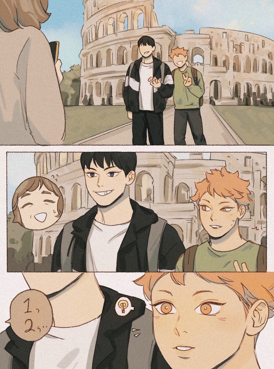 kagehina go to italy and test their selfie skills (and get some fans?) 