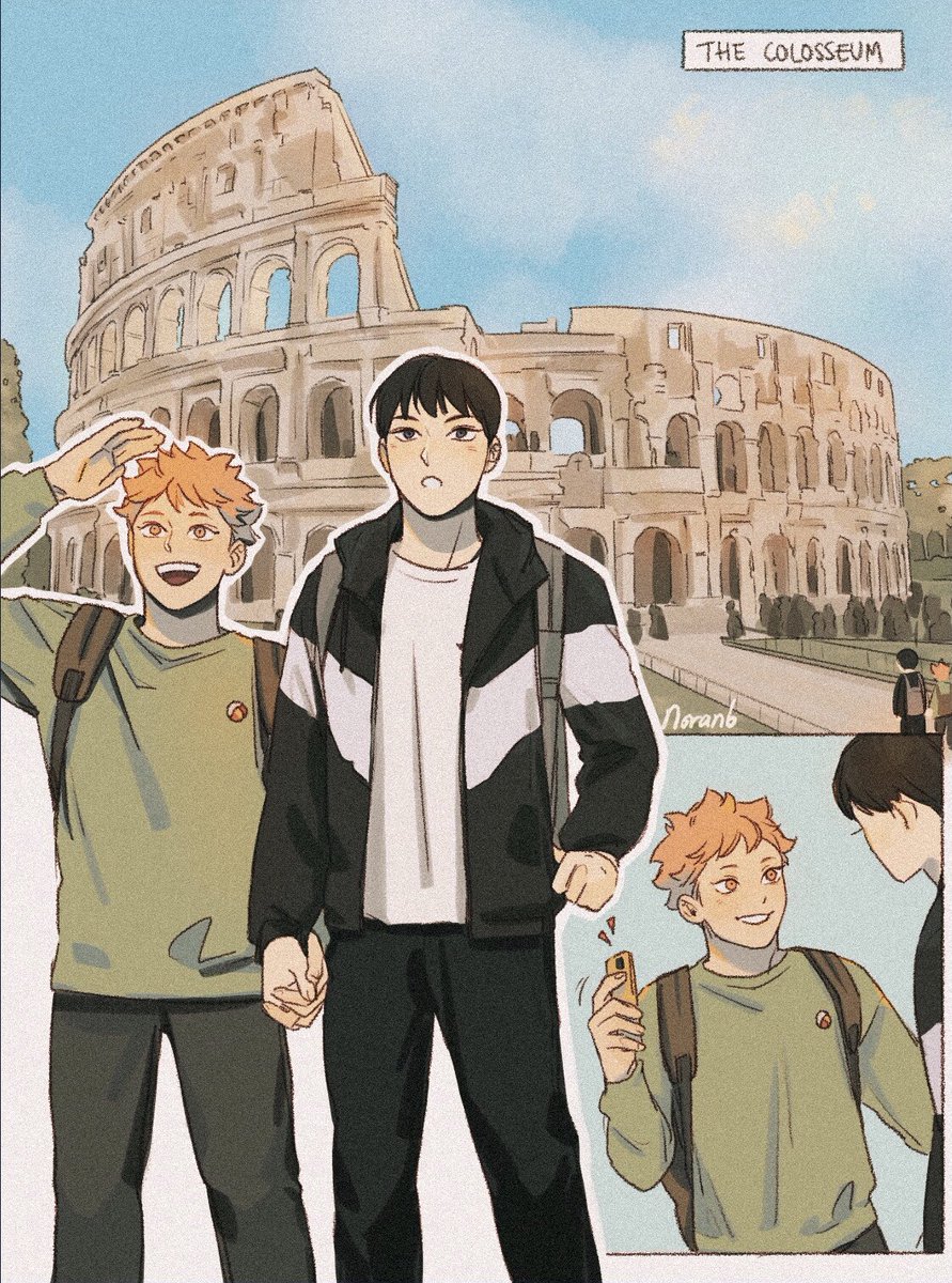 kagehina go to italy and test their selfie skills (and get some fans?) 