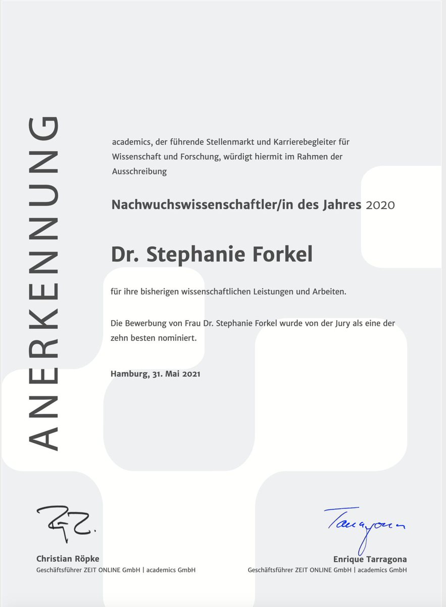 StephForkel's tweet photo. Thrilled to be a #Top10 young emerging scientist again for the second year running!
#thankyou #research #science #variability #brain #neuroimaging #anatomy #Neuroscience #success #academia #lifeinacademia #scientificlife #sciencecommunication https://t.co/tLiPoC2sNy