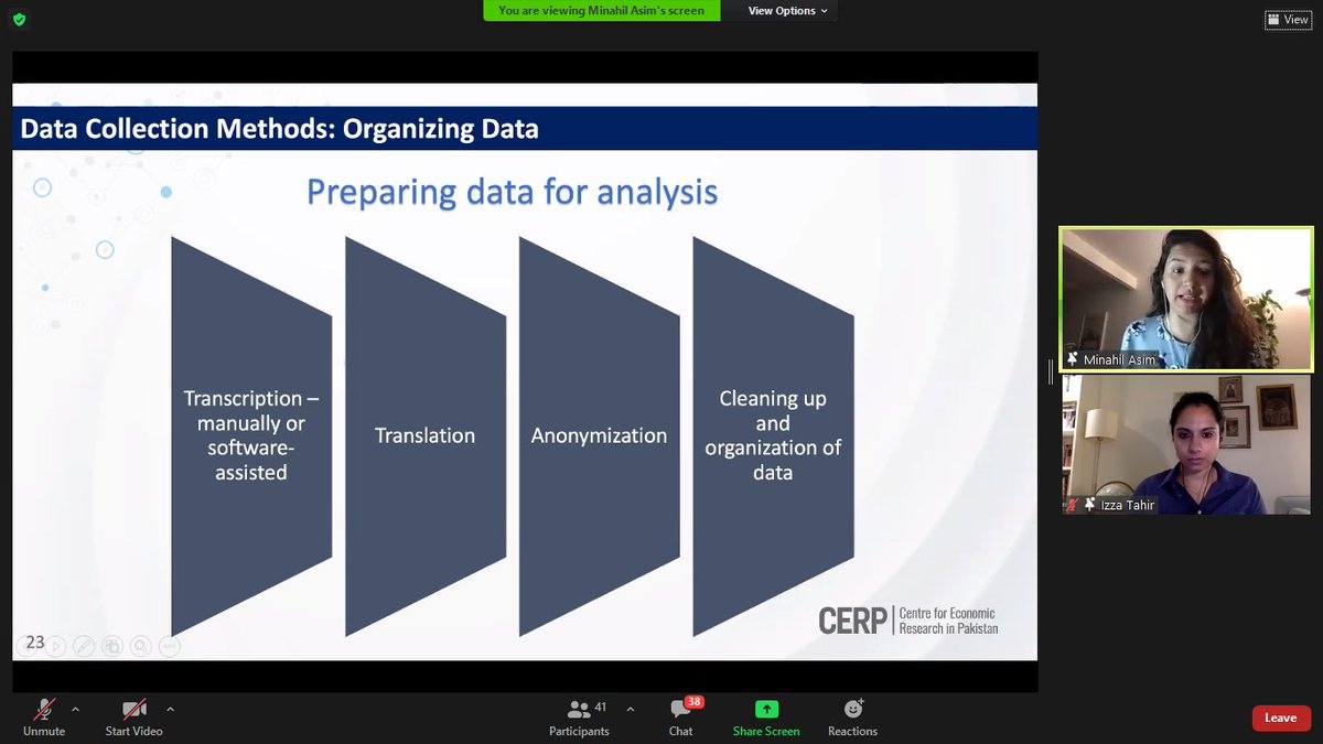 CERPakistan's tweet photo. #HappeningNow 

#CERPExecEd's Qualitative and Quantitative Research Methodologies workshop continues with a discussion on the organisation of the data by @asim_minahil &amp; @izza_tahir.

#Bootcamp #ResearchMethods https://t.co/qRr00hEEbX